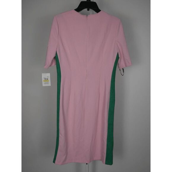 Kasper Women's Crepe Colorblock Short Sleeve Sheath Dress M - Picture 3 of 9